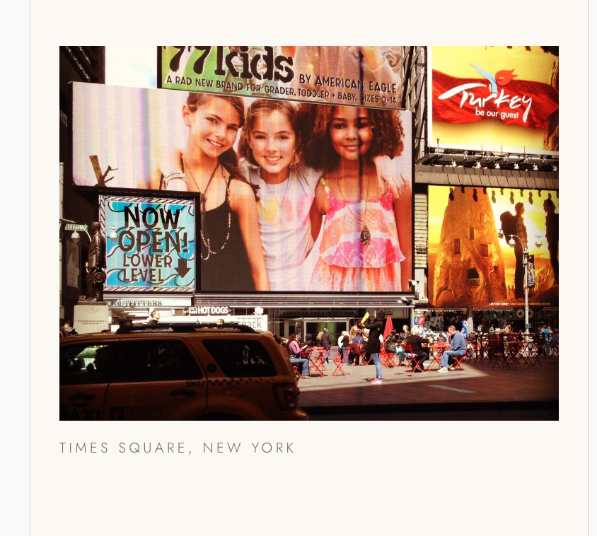 77kids by American Eagle billboard campaign in Times Square, New York