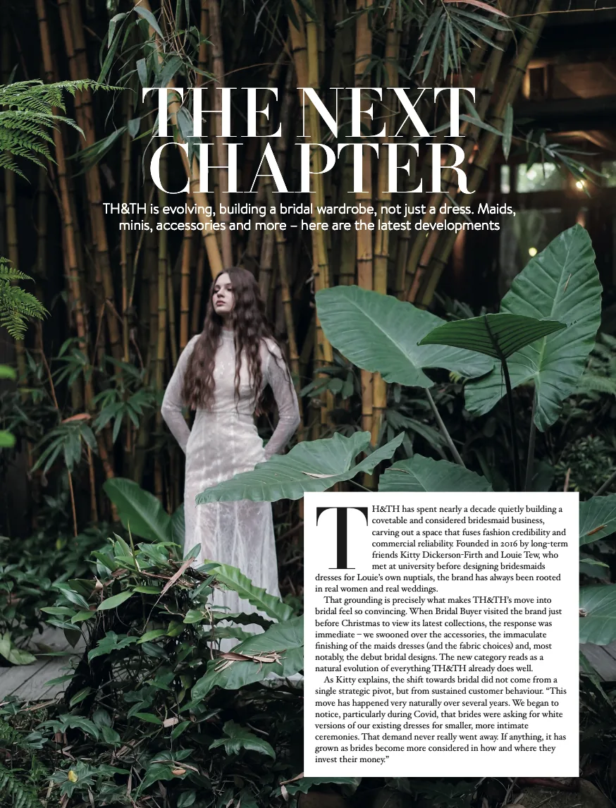 Bridal Buyer article, The Next Chapter, on TH&TH evolving into a full bridal wardrobe