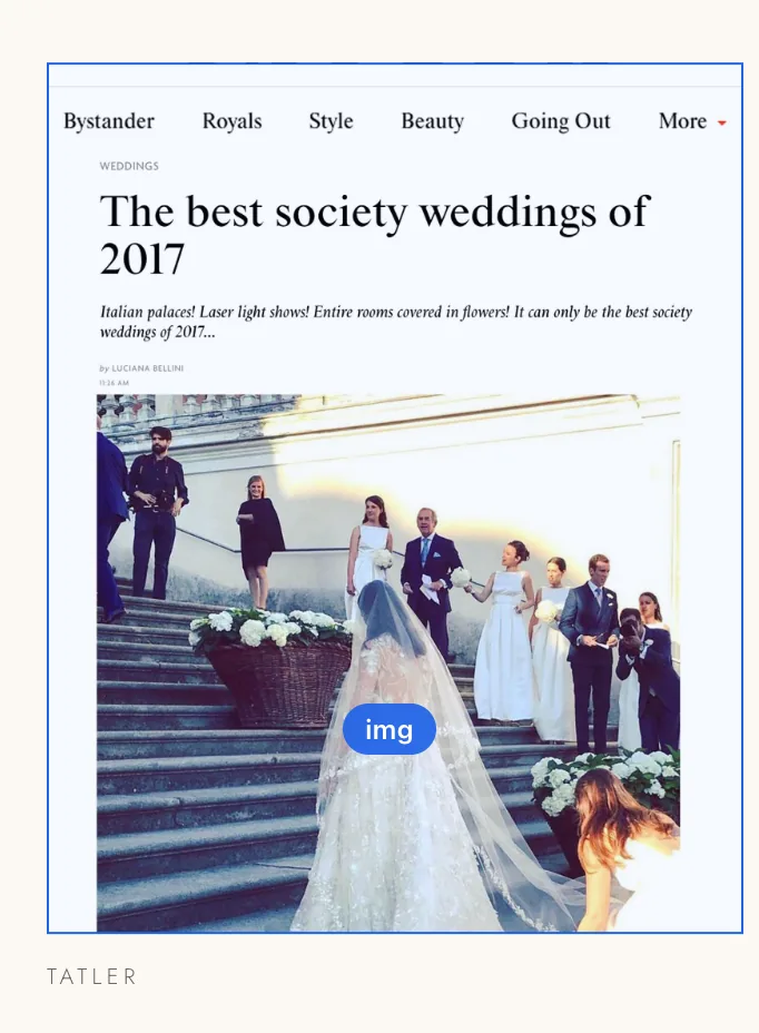 Tatler online feature, The best society weddings of 2017